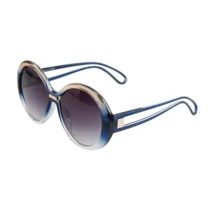 Ladies Sleek Gradient Round Sunglasses Timeless Feel in Blue