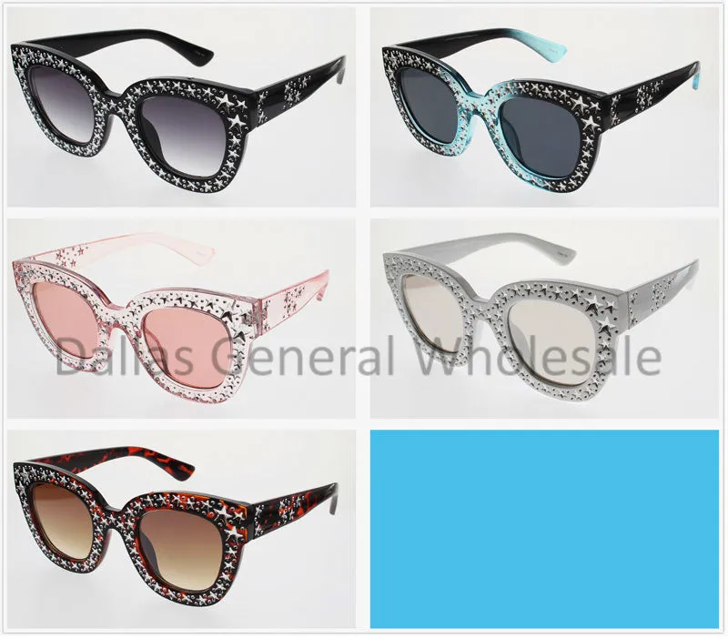 Ladies Star Large Frame Sunglasses Wholesale