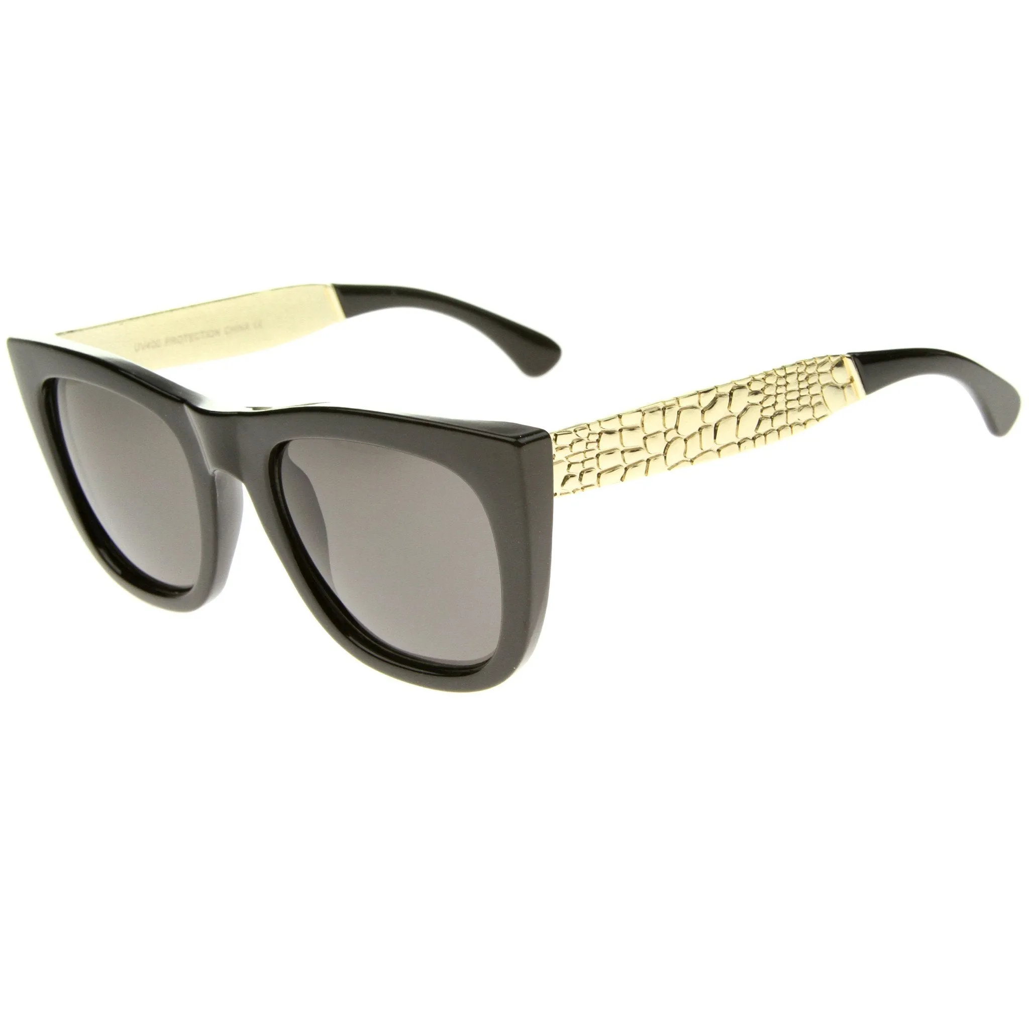 Large Alligator Metal Temple Street Wear Sunglasses A237