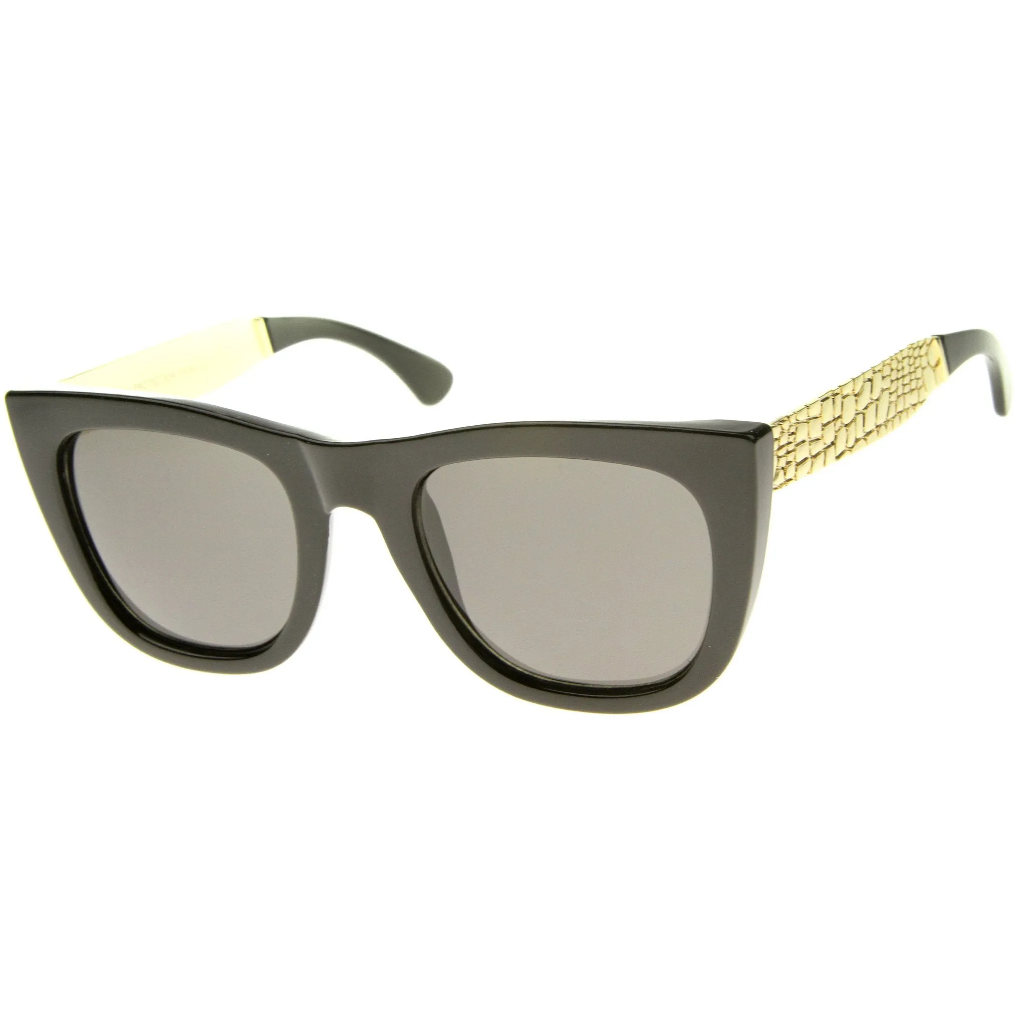 Large Alligator Metal Temple Street Wear Sunglasses A237