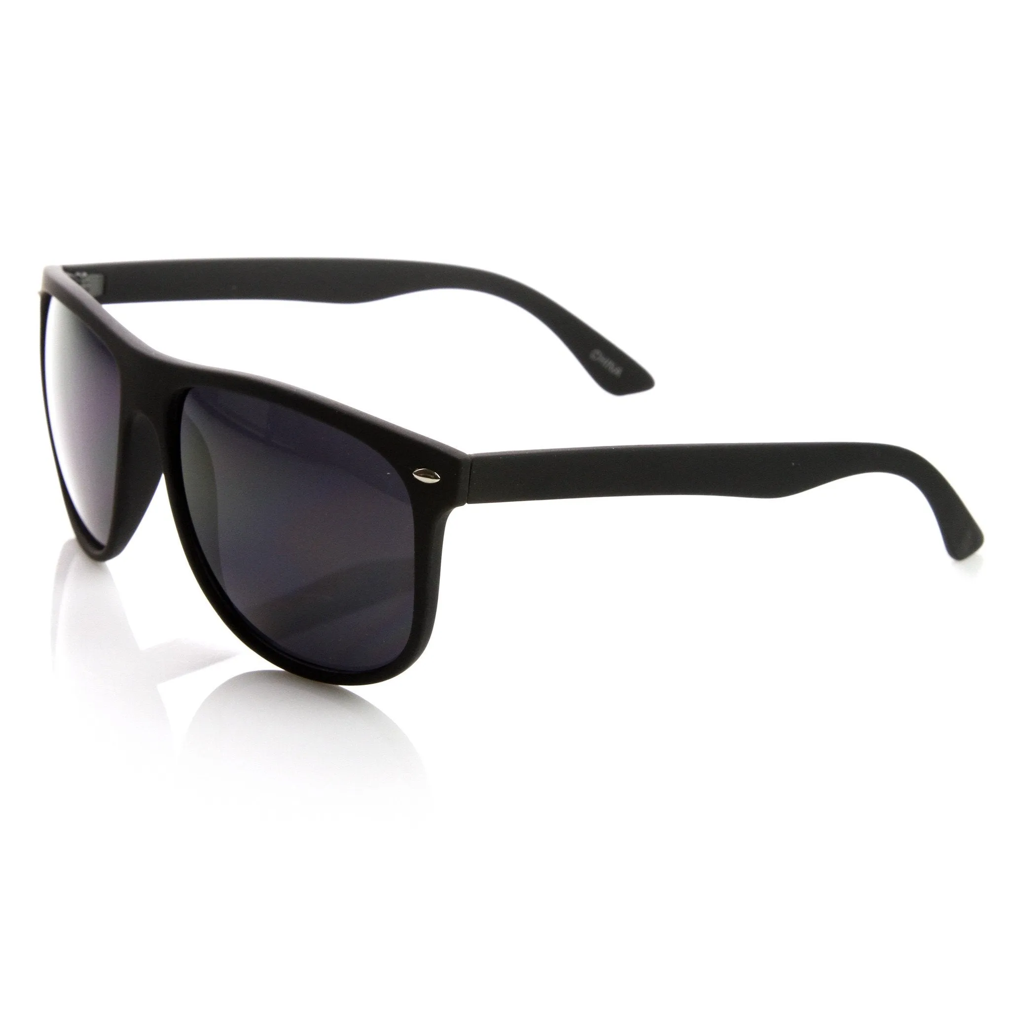 Large Retro Rubberized Horned Rim Sunglasses 8815