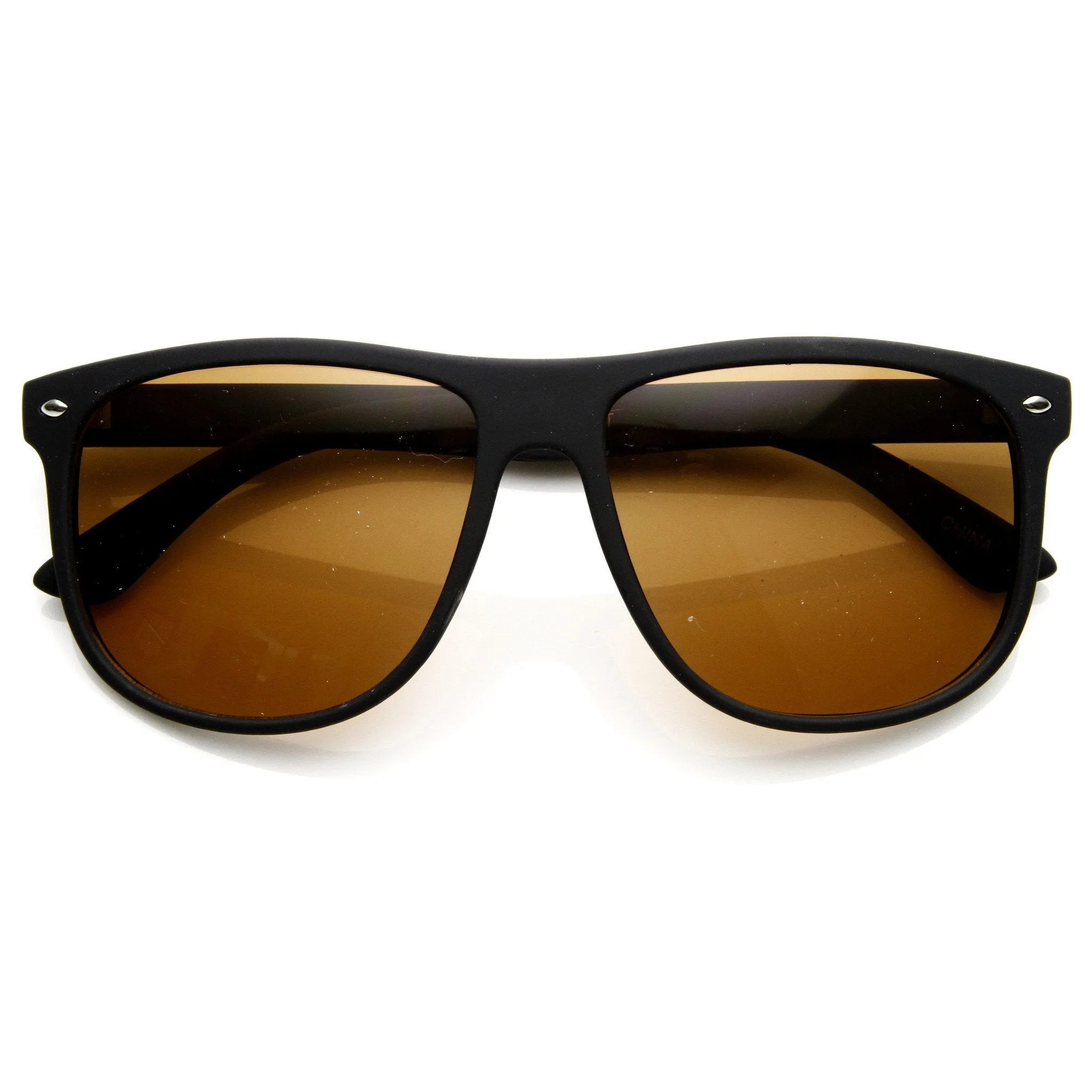 Large Retro Rubberized Horned Rim Sunglasses 8815