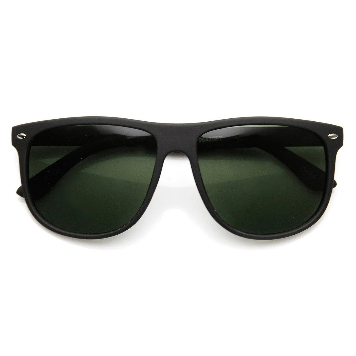 Large Retro Rubberized Horned Rim Sunglasses 8815