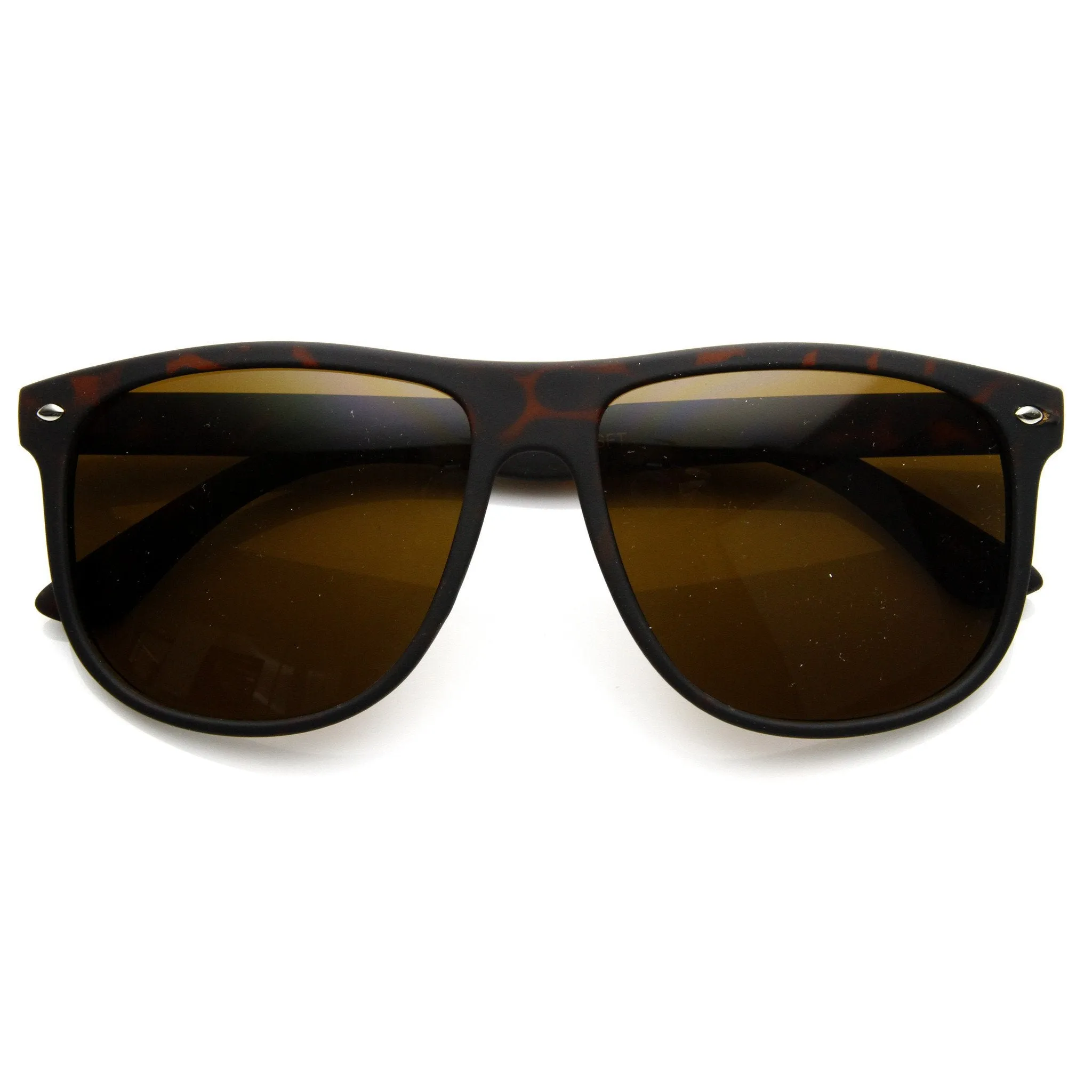 Large Retro Rubberized Horned Rim Sunglasses 8815