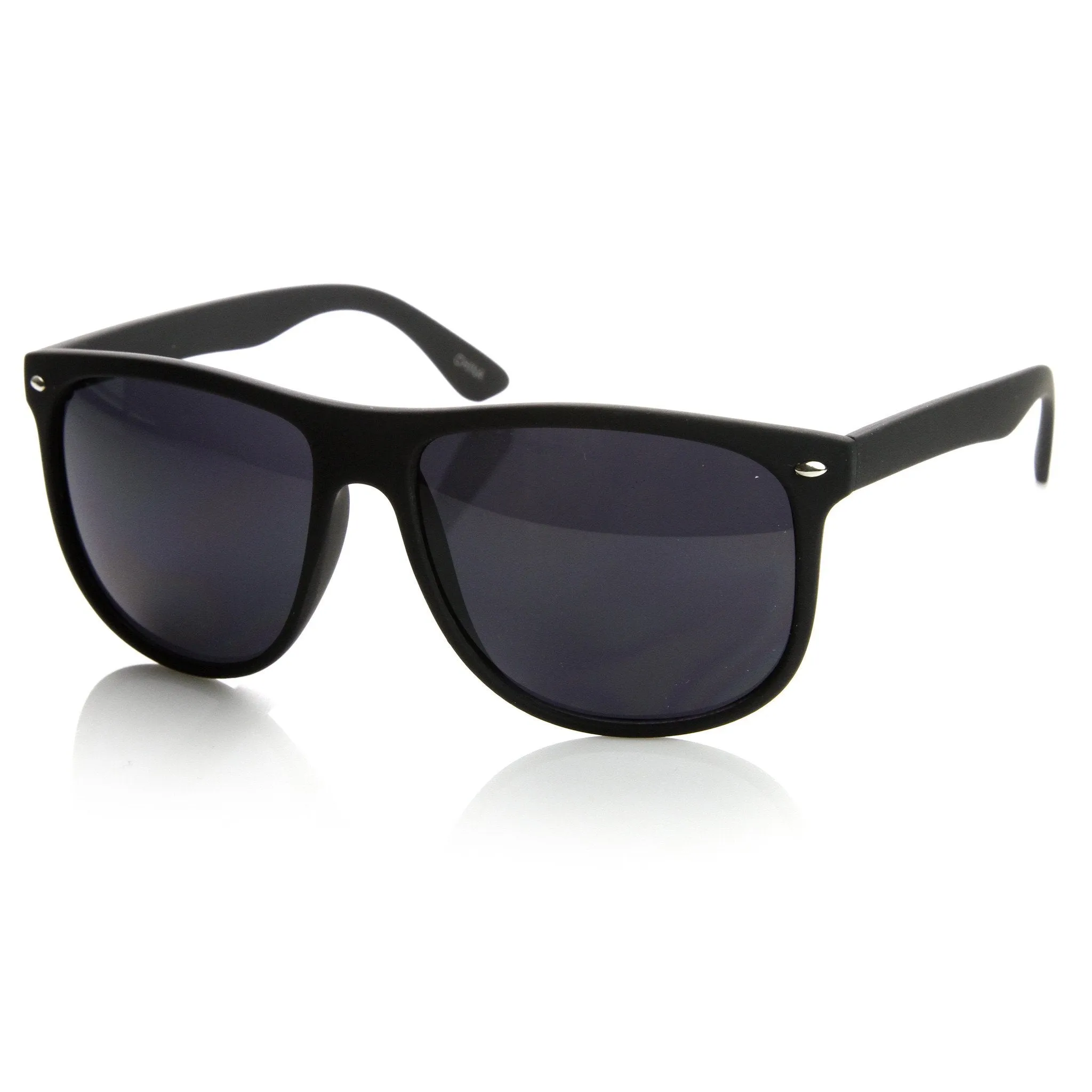 Large Retro Rubberized Horned Rim Sunglasses 8815