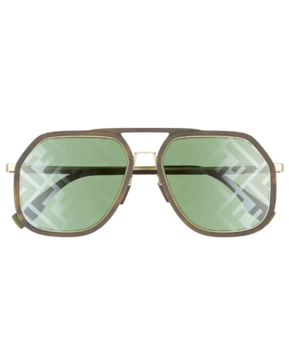 Light Aviator Sunglasses in Green Havana