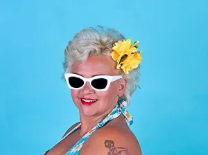 Marlene Cat Eye Sunglasses with White Frame