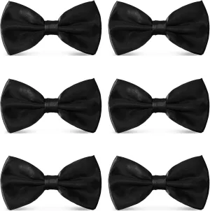 Men's Bowties Formal Satin Solid - 6/12 Pack Bow Ties Pre-tied Adjustable Ties for Men Many Colors Option in bulk