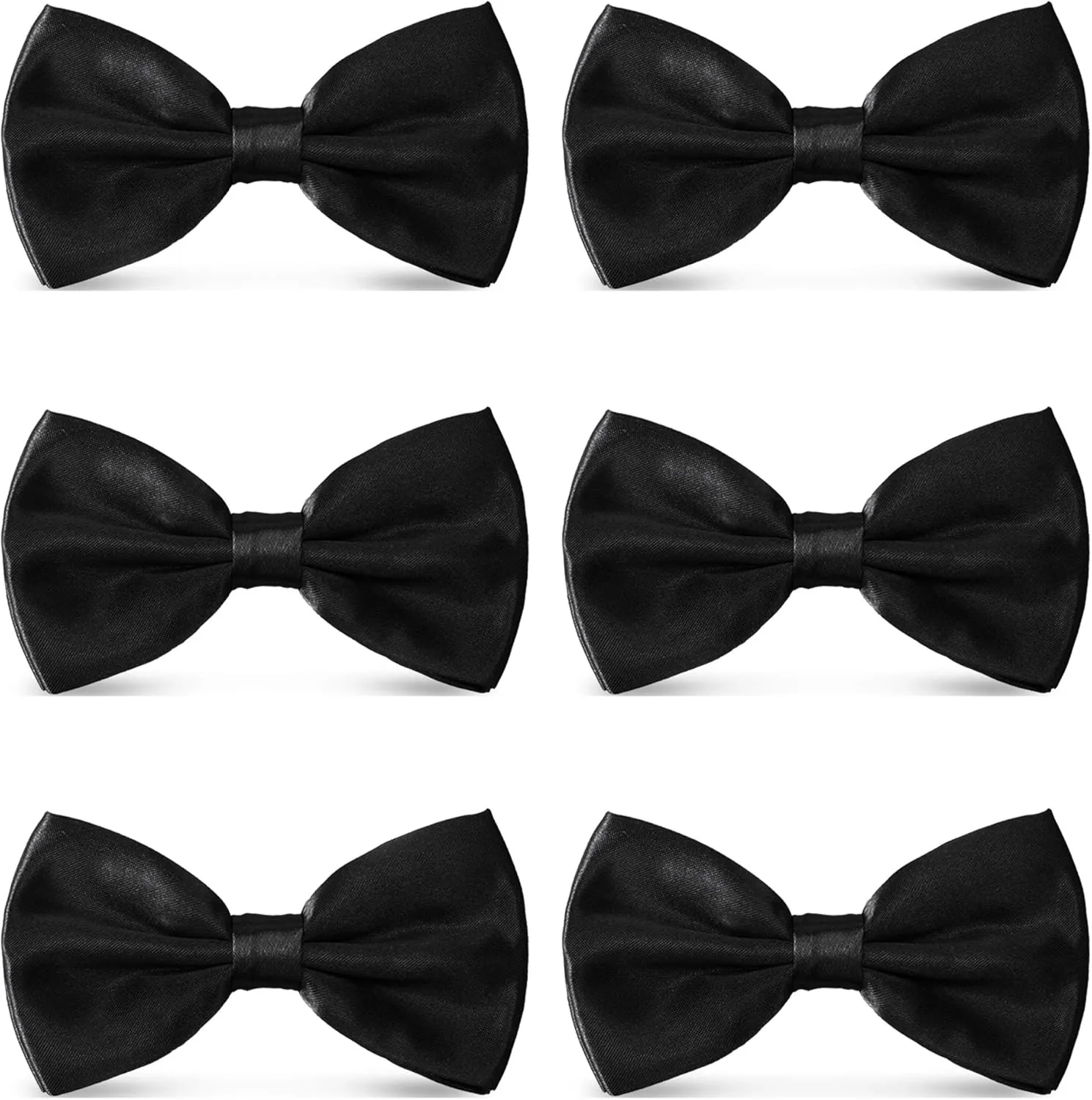 Men's Bowties Formal Satin Solid - 6/12 Pack Bow Ties Pre-tied Adjustable Ties for Men Many Colors Option in bulk