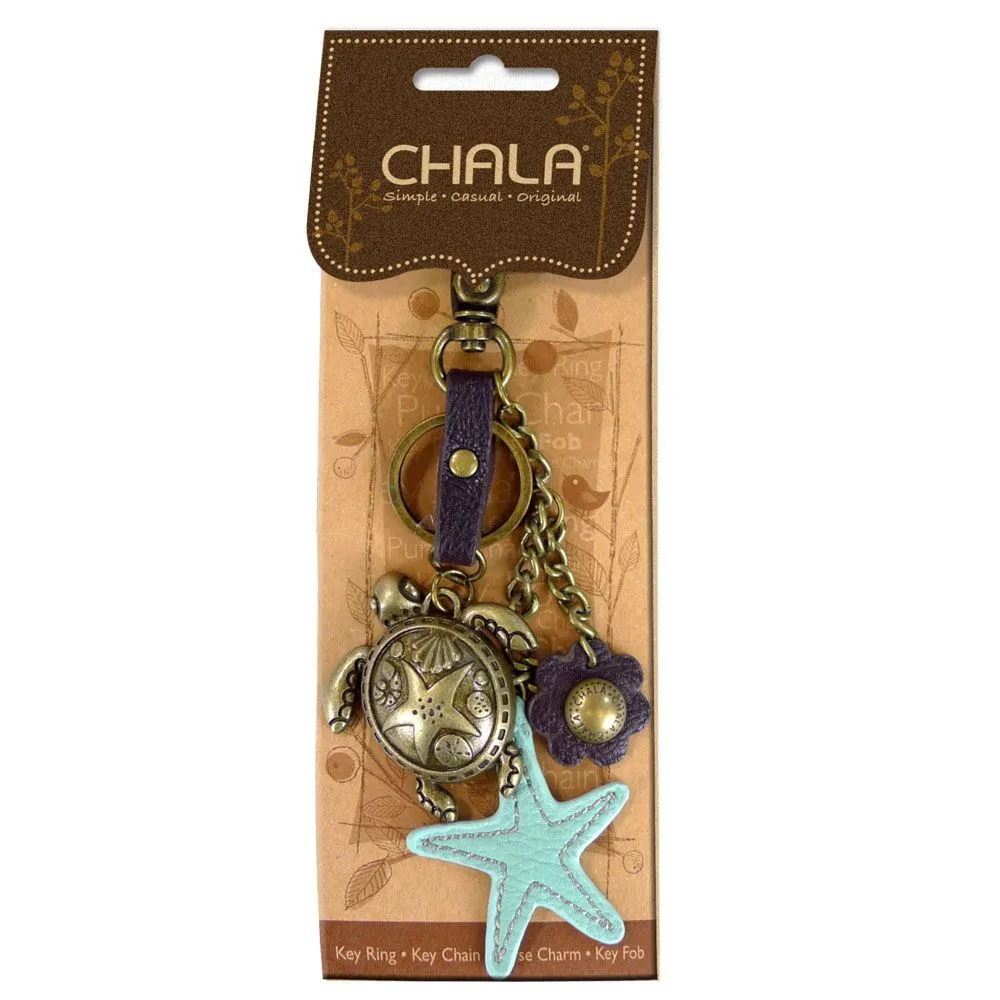 Metal Charming Keychain - Turtle & Starfish