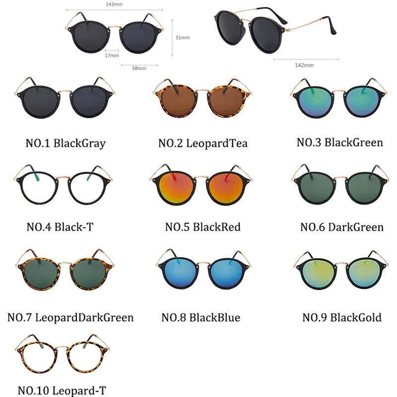 Mirror Round Retro Fashion Sunglasses