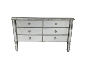 Mirrored Sideboard » 6 Drawers » Crystal Handles