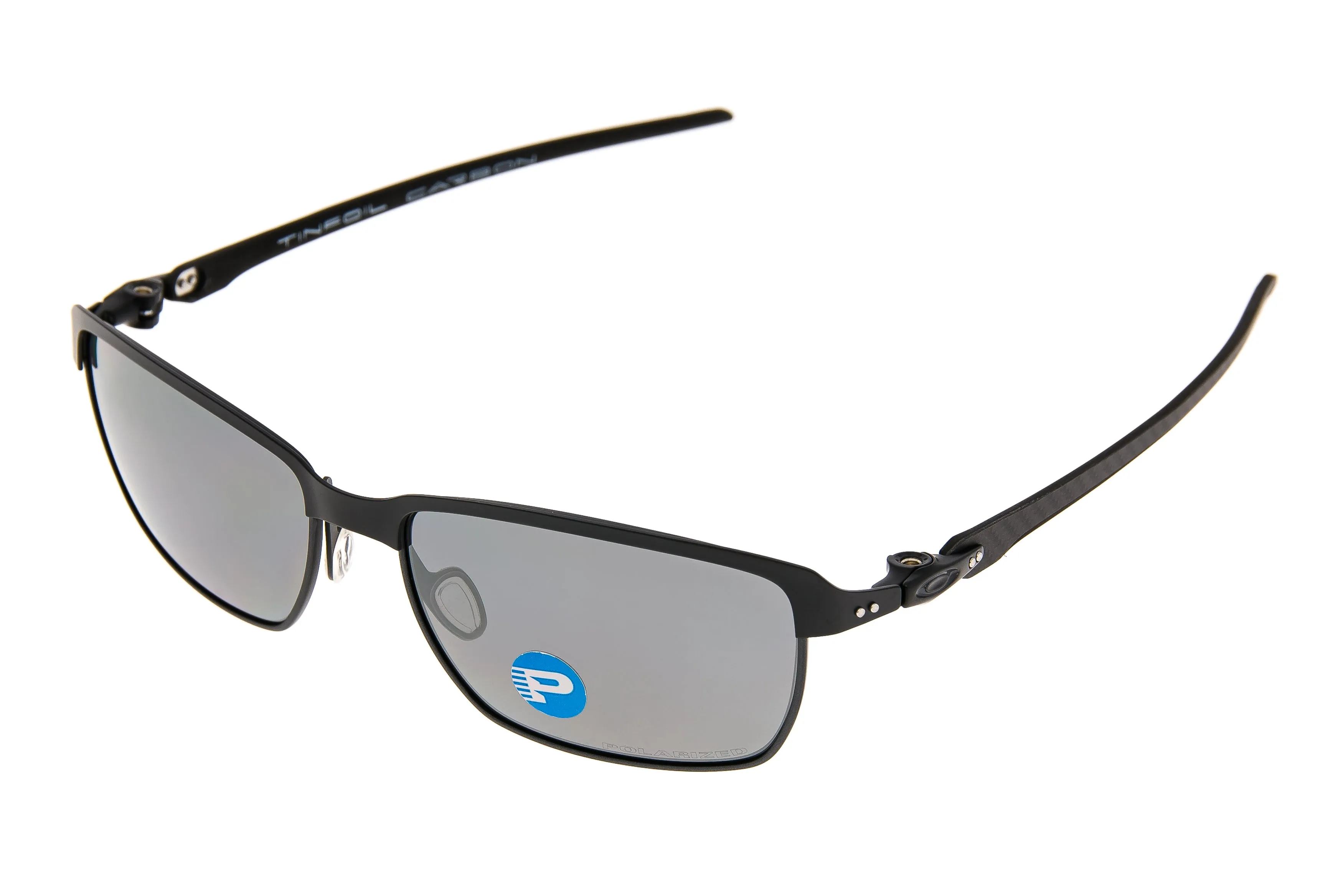 Oakley Tinfoil Carbon Sunglasses Gray Carbon Frame Polarized Black Lens