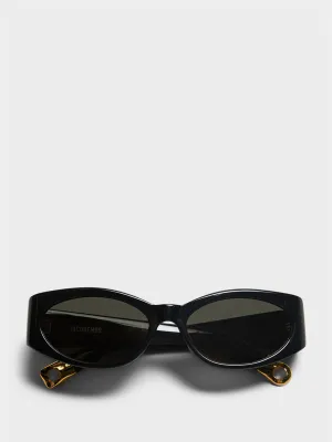 Ovalo Sunglasses in Black, Yellow Gold and Grey