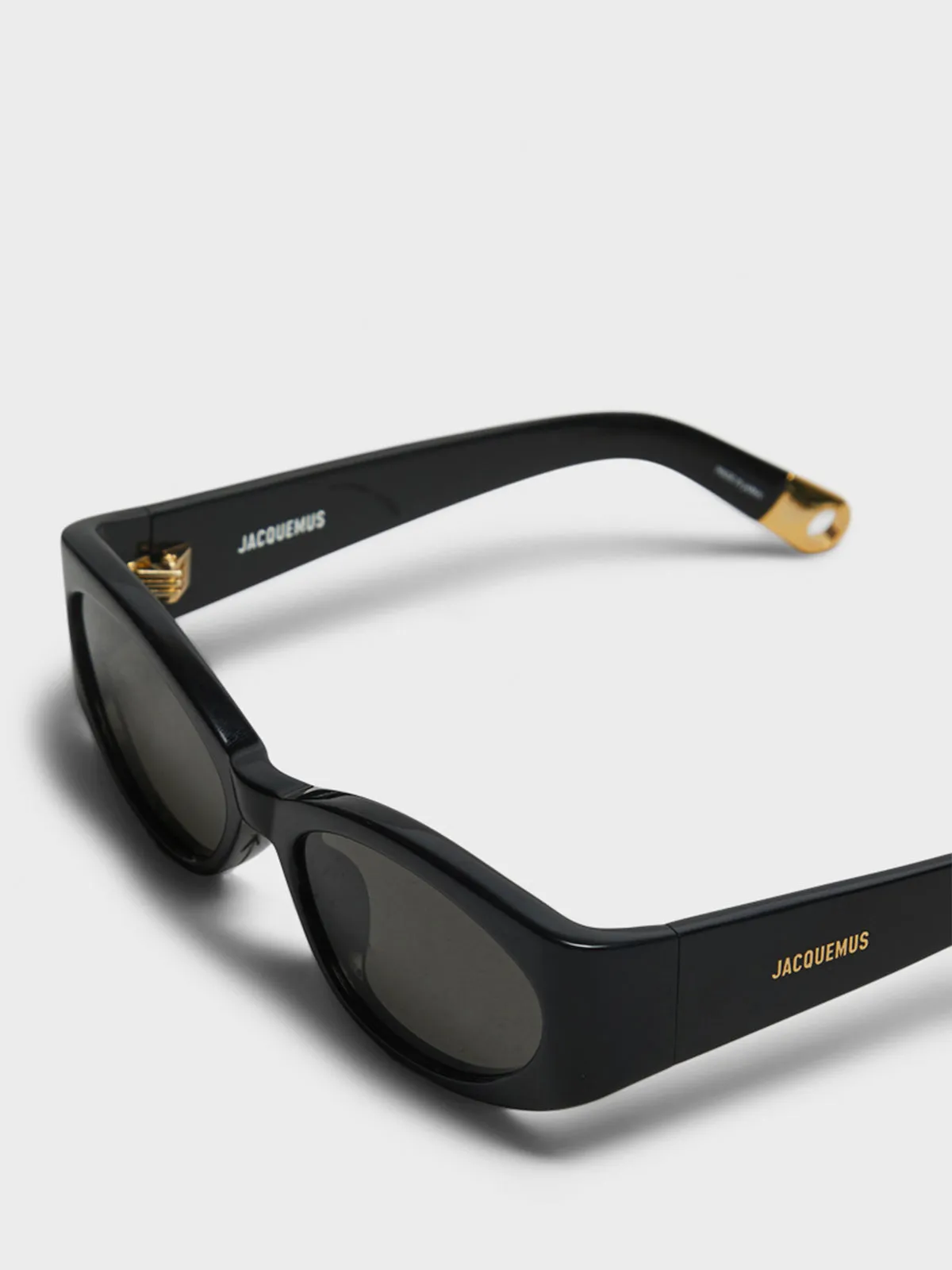 Ovalo Sunglasses in Black, Yellow Gold and Grey