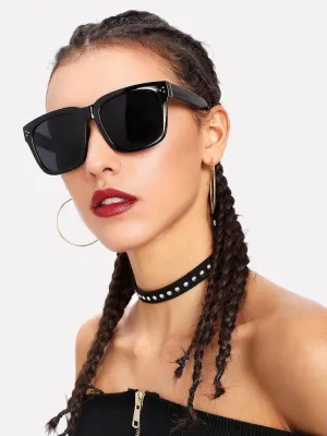 Oversized Flat Lens Sunglasses