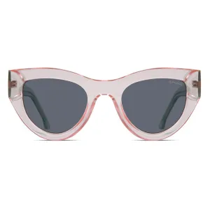 Phoenix Unisex Rose Frame Blue Lens Cat-Eye Sunglasses - KOM-S3102