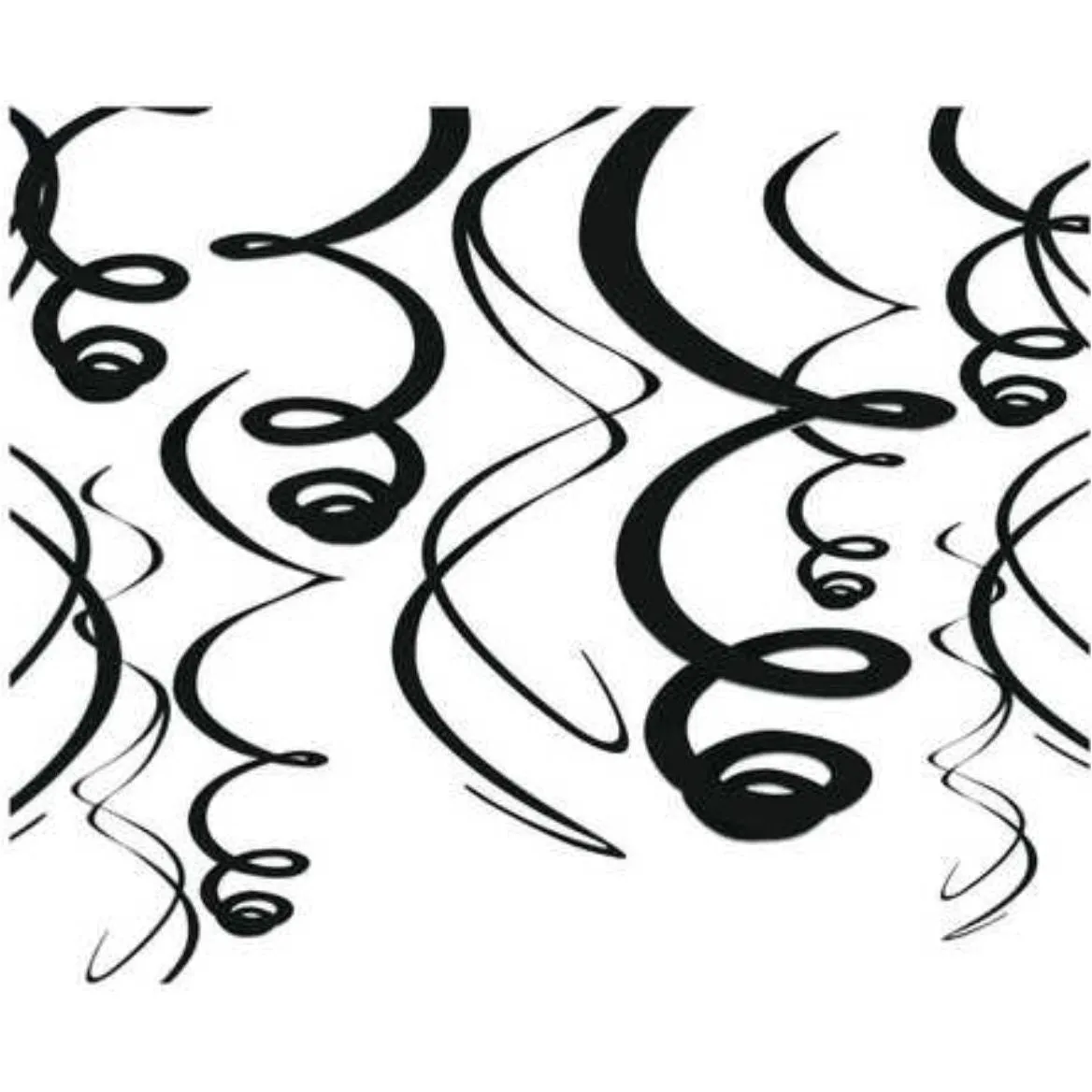 Plastic Swirl Decorations - Black