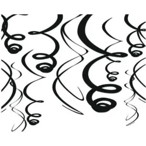 Plastic Swirl Decorations - Black