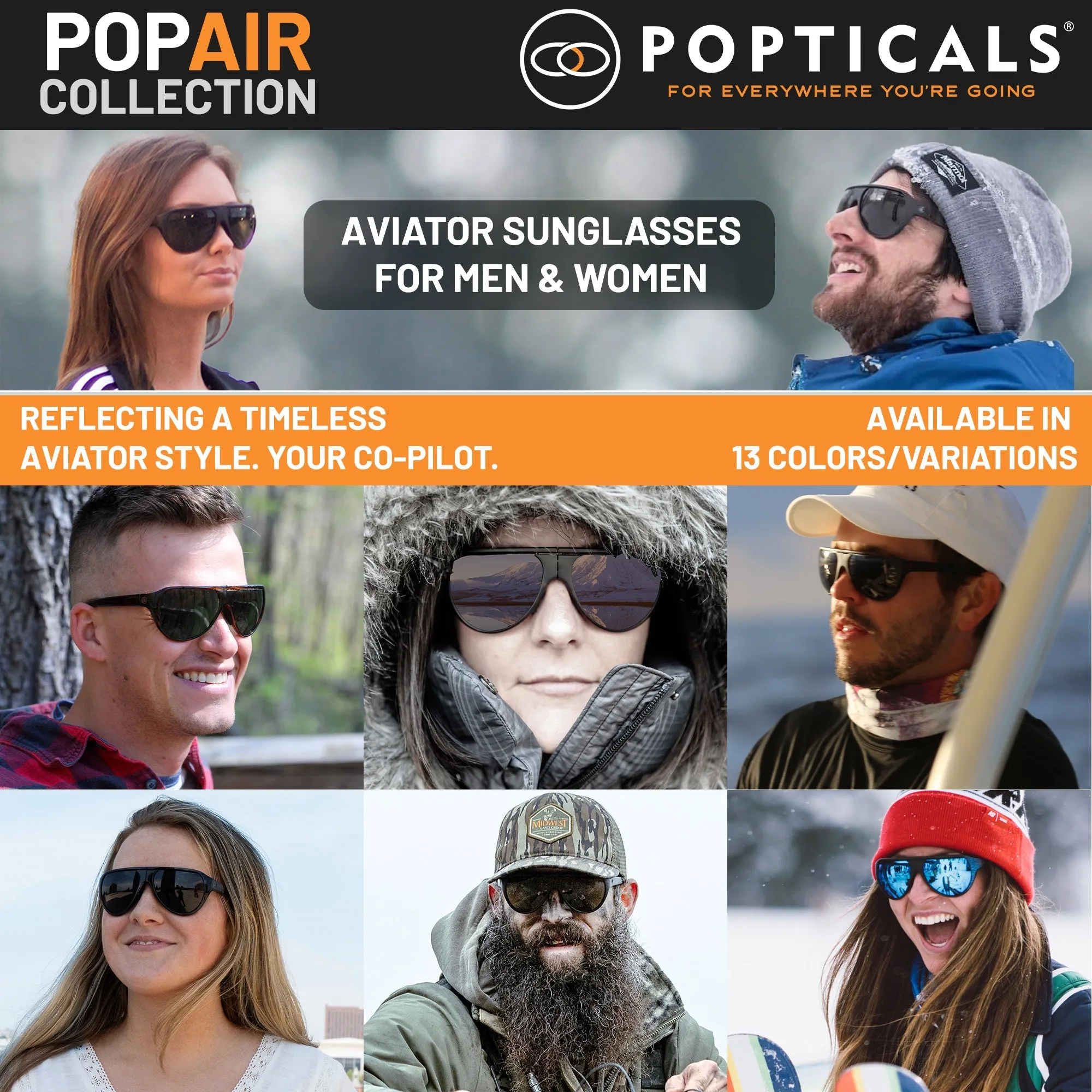 POPAIR | Polarized, Matte Blue/Black Wood, Blue Mirror