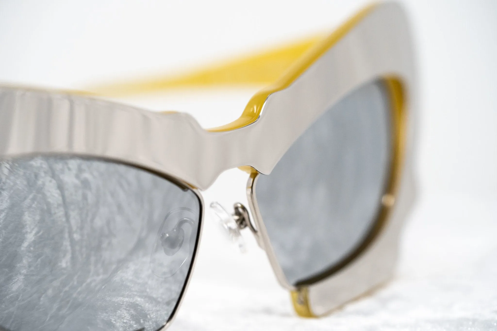 Prabal Gurung Sunglasses Cat Eye Special Mustard Yellow/Silver and Gray