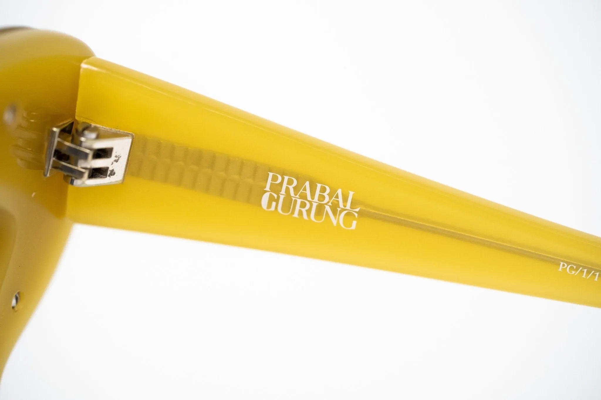 Prabal Gurung Sunglasses Cat Eye Special Mustard Yellow/Silver and Gray