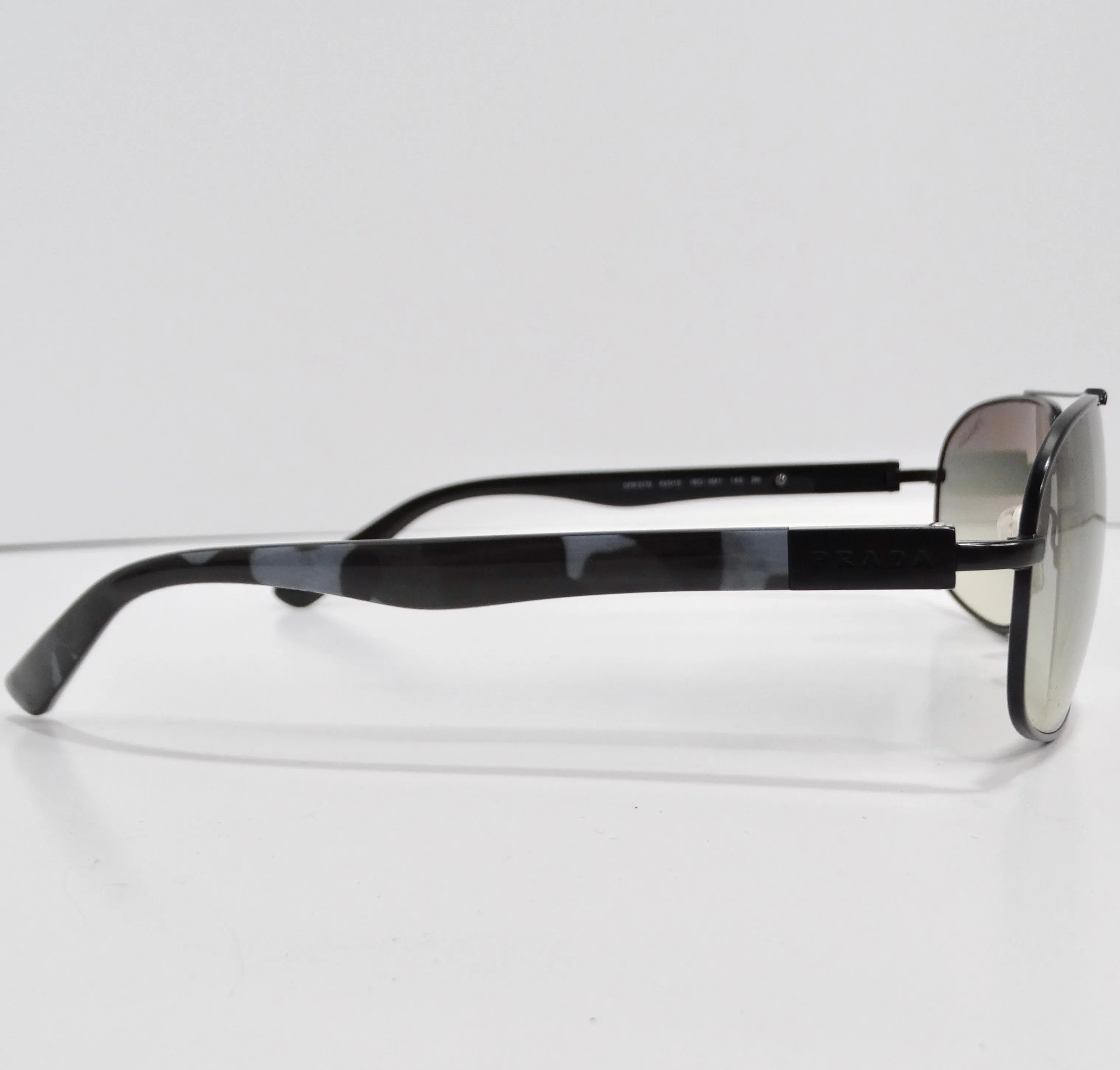 Prada 1990s Black & Blue Tortoise Aviator Sunglasses
