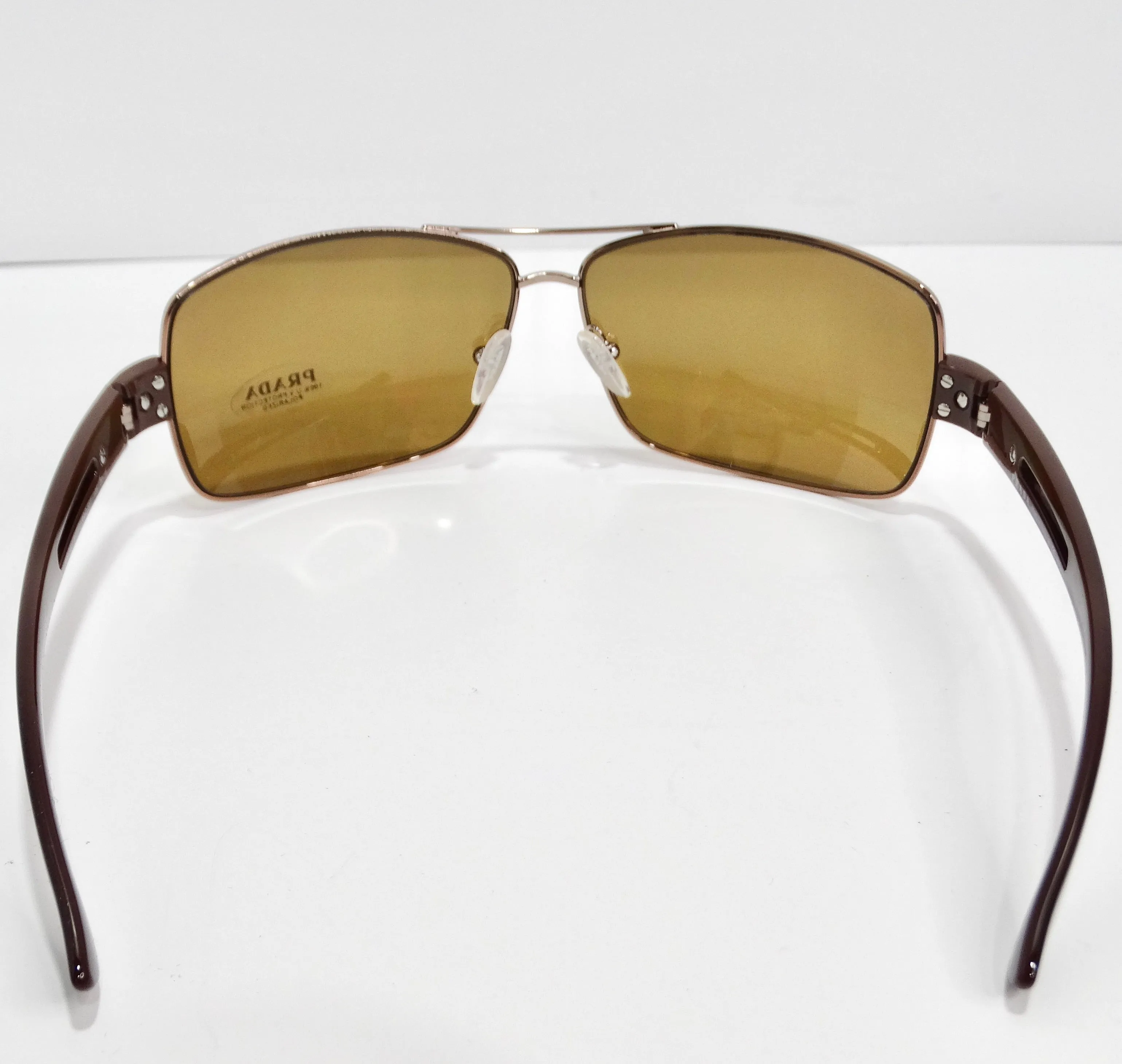 Prada 1990s Brown Aviator Sunglasses