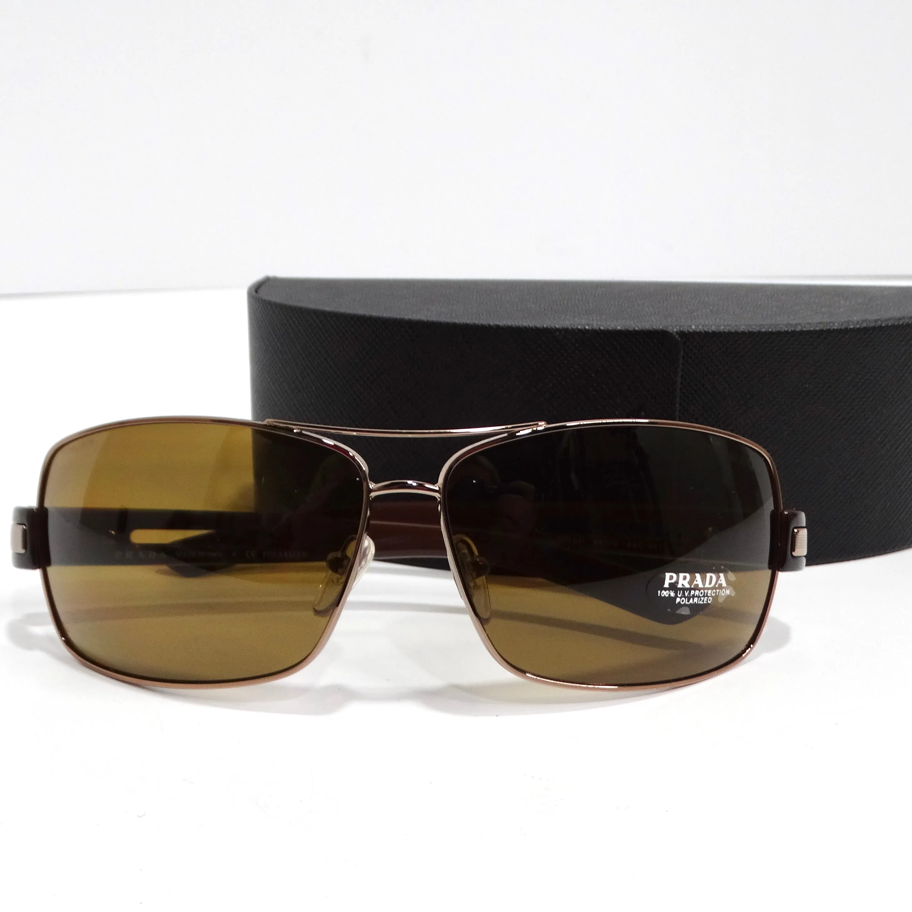 Prada 1990s Brown Aviator Sunglasses