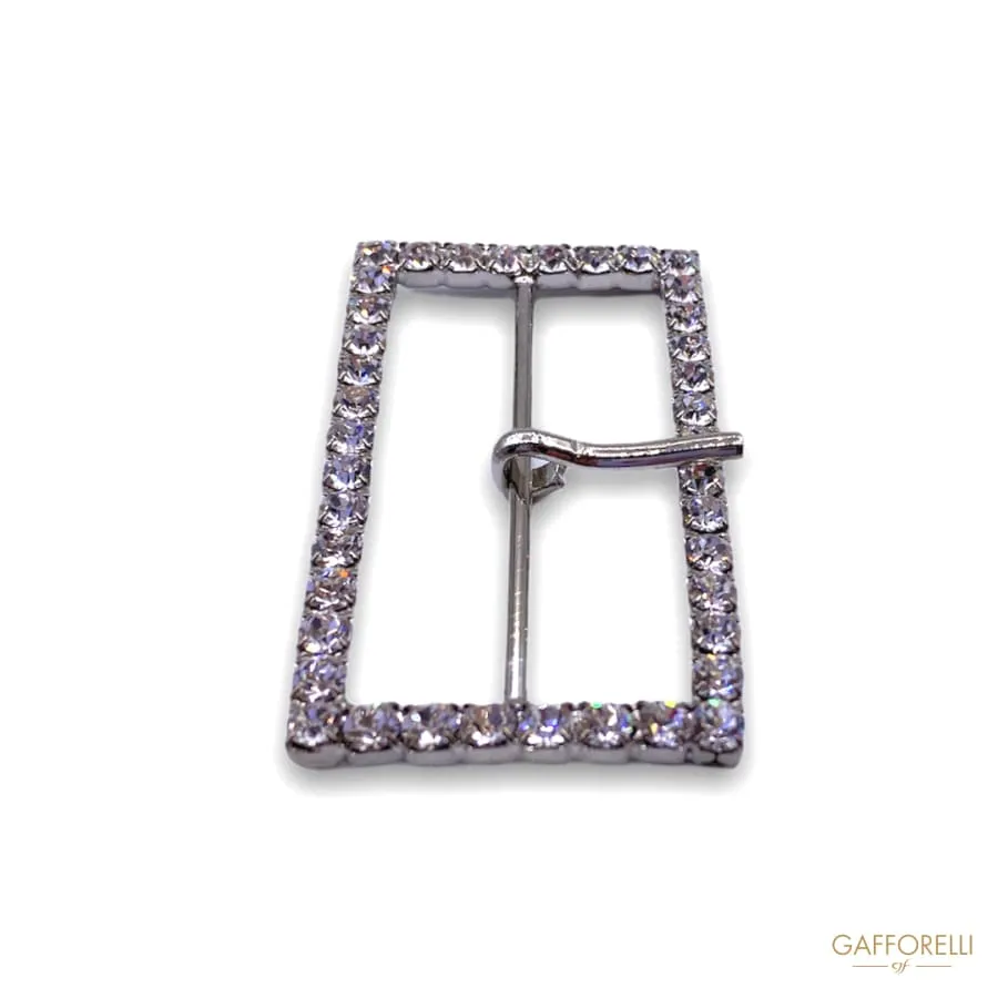 Rectangular Buckle with Rhinestones 3349 - Gafforelli Srl