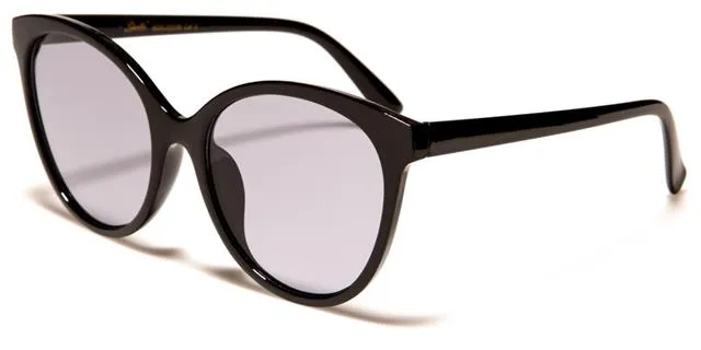 Round Red and Green Retro Cat Eye Sunglasses for Women