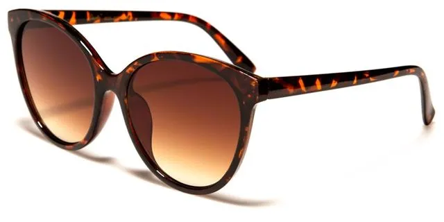 Round Red and Green Retro Cat Eye Sunglasses for Women