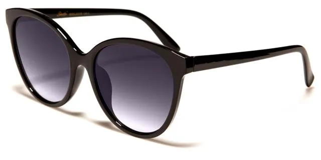 Round Red and Green Retro Cat Eye Sunglasses for Women