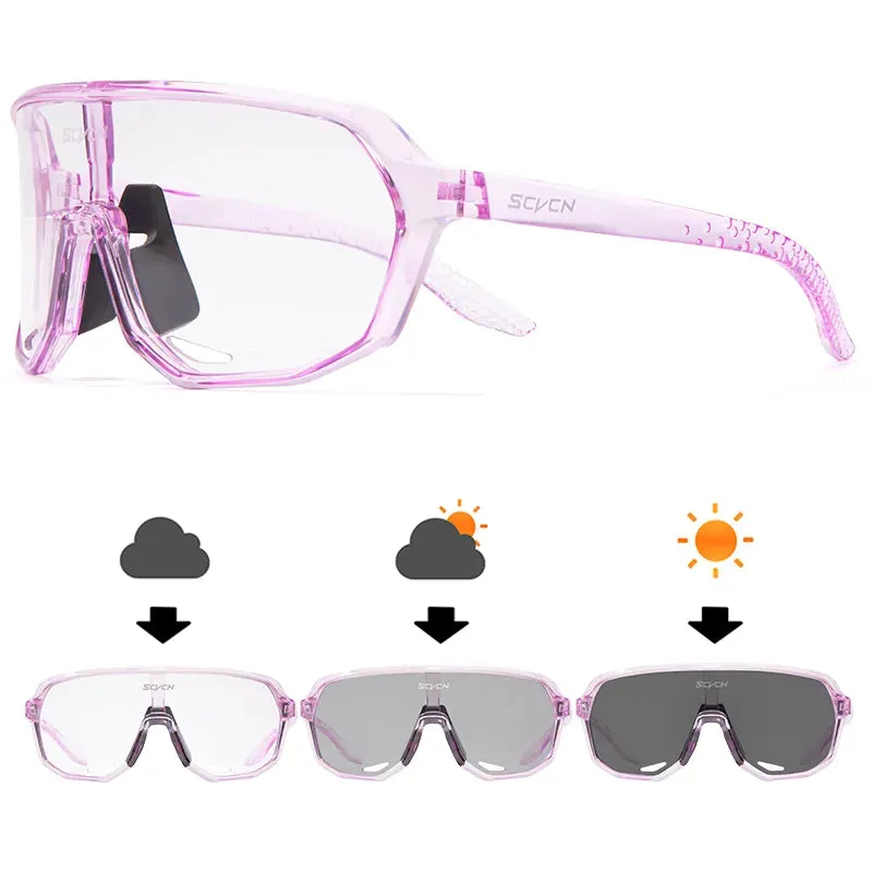 SCVCN Photochromic Cycling Sunglasses Men MTB bike Sports Cycling Glasses Goggles UV400 Woman Bicycle Riding Driving Glasses