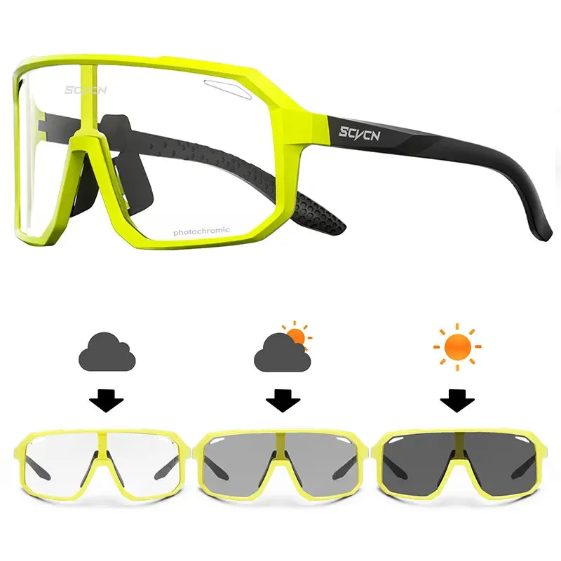 SCVCN Photochromic Cycling Sunglasses Men MTB bike Sports Cycling Glasses Goggles UV400 Woman Bicycle Riding Driving Glasses