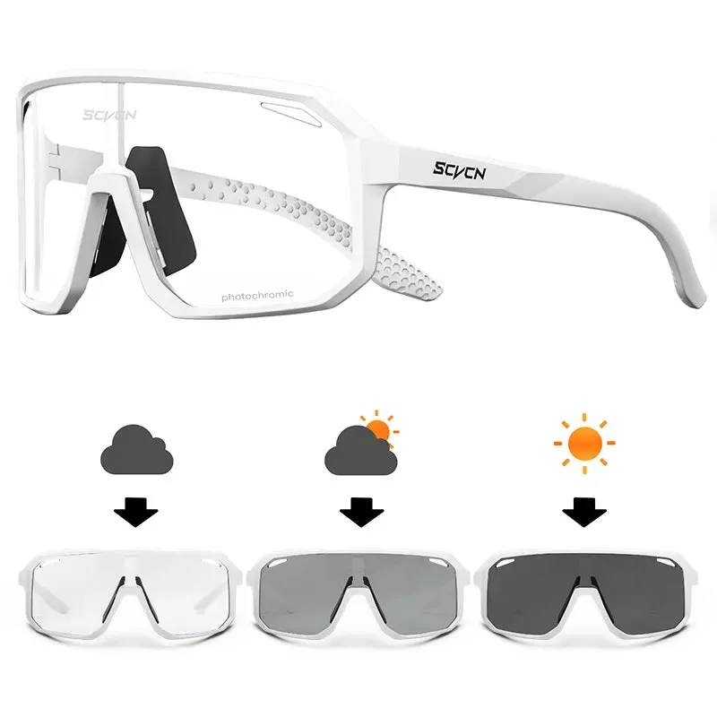 SCVCN Photochromic Cycling Sunglasses Men MTB bike Sports Cycling Glasses Goggles UV400 Woman Bicycle Riding Driving Glasses