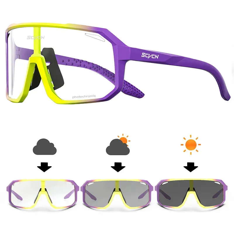SCVCN Photochromic Cycling Sunglasses Men MTB bike Sports Cycling Glasses Goggles UV400 Woman Bicycle Riding Driving Glasses