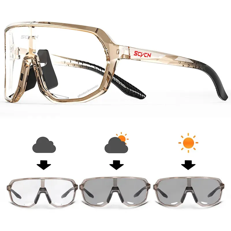 SCVCN Photochromic Cycling Sunglasses Men MTB bike Sports Cycling Glasses Goggles UV400 Woman Bicycle Riding Driving Glasses