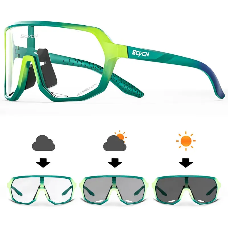 SCVCN Photochromic Cycling Sunglasses Men MTB bike Sports Cycling Glasses Goggles UV400 Woman Bicycle Riding Driving Glasses