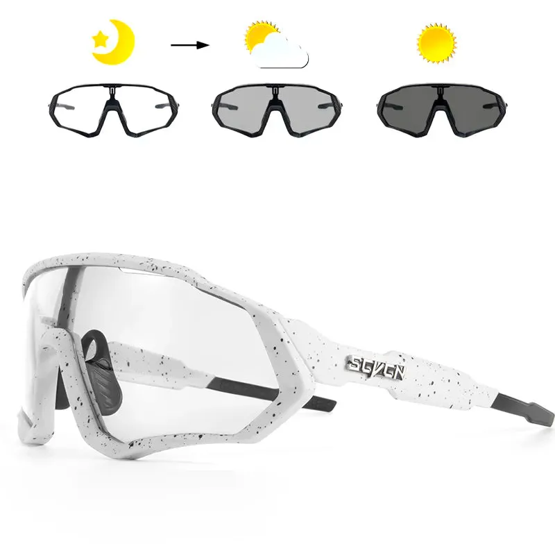 SCVCN Photochromic Sunglasses Sports Cycling Glasses Bicycle Eyewear Mountain Bike Goggles UV400 MTB Road Running Sunglasses