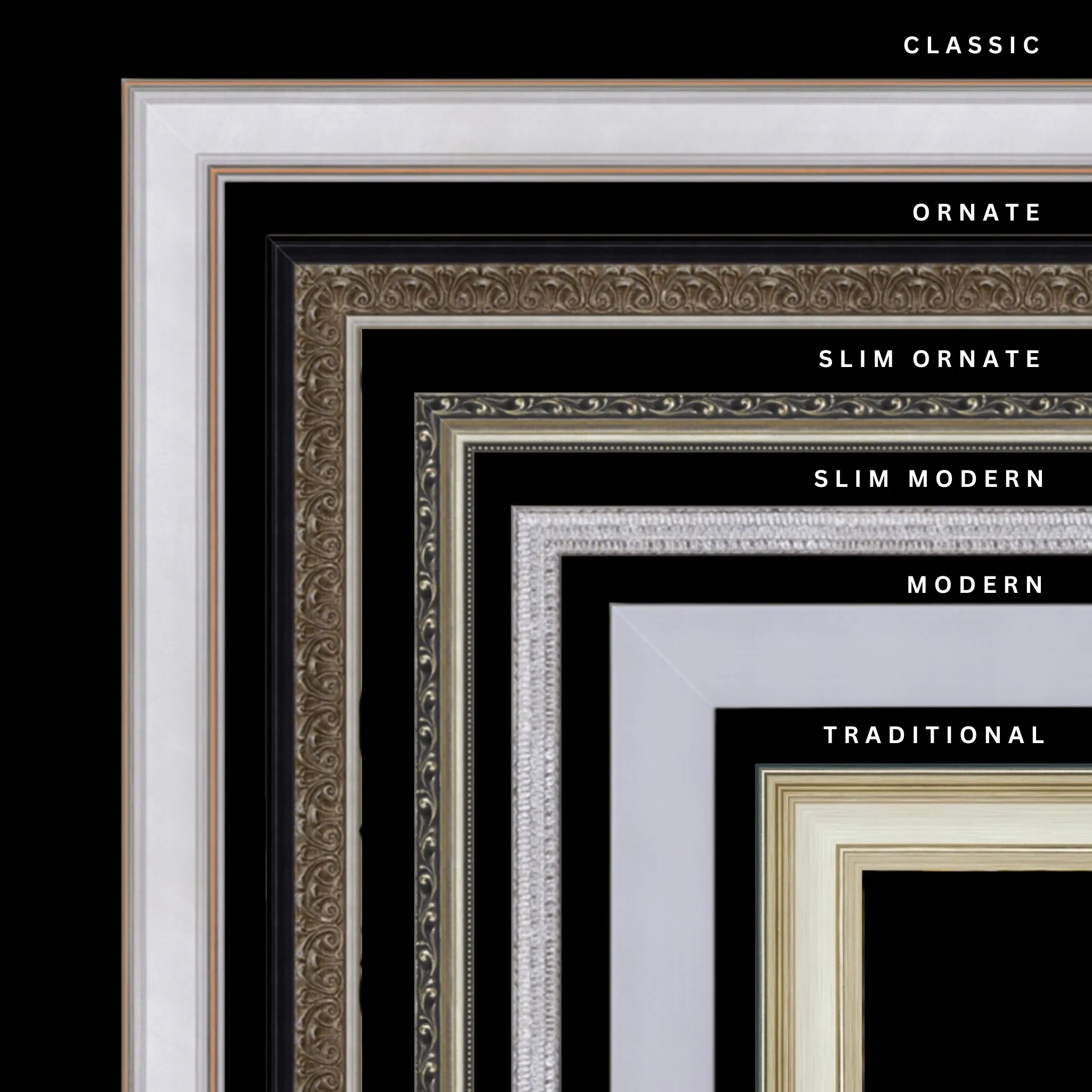 Silver 46x28 Picture Frame Ornate Traditional Classic Antique