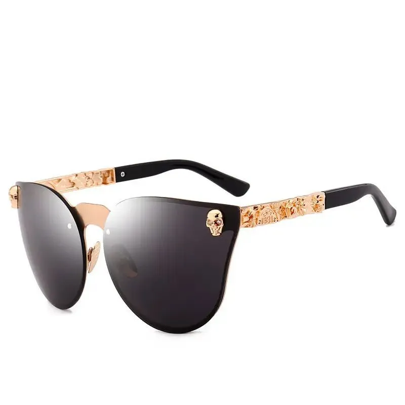 Skull Metal Sunglasses with UV Protection and Stylish PC Lens - Lightweight & Trendy Style