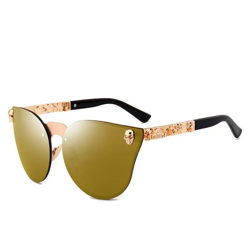 Skull Metal Sunglasses with UV Protection and Stylish PC Lens - Lightweight & Trendy Style