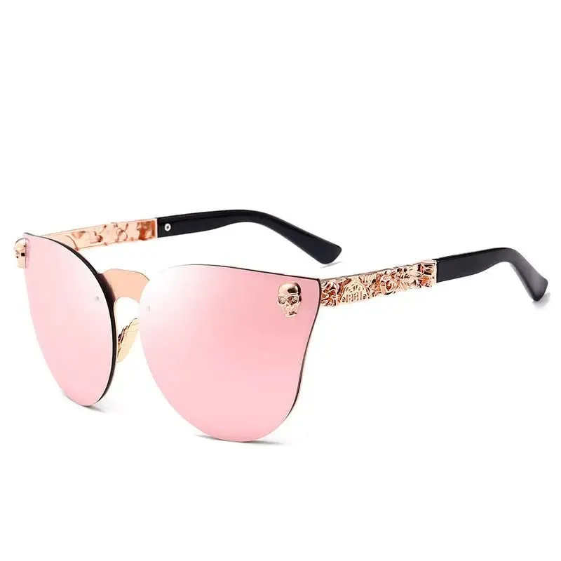 Skull Metal Sunglasses with UV Protection and Stylish PC Lens - Lightweight & Trendy Style