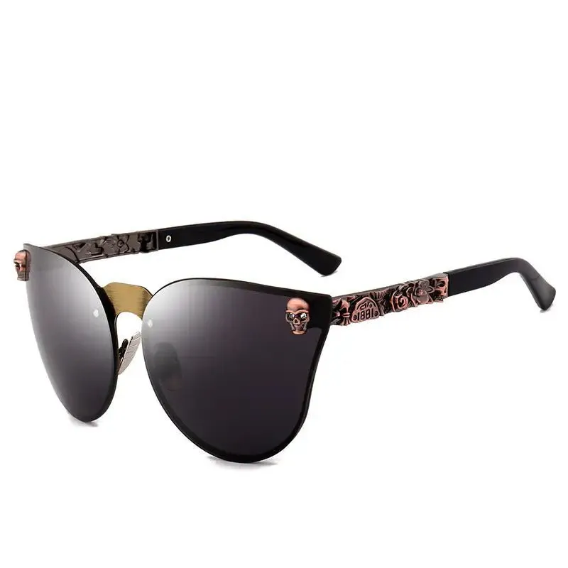 Skull Metal Sunglasses with UV Protection and Stylish PC Lens - Lightweight & Trendy Style