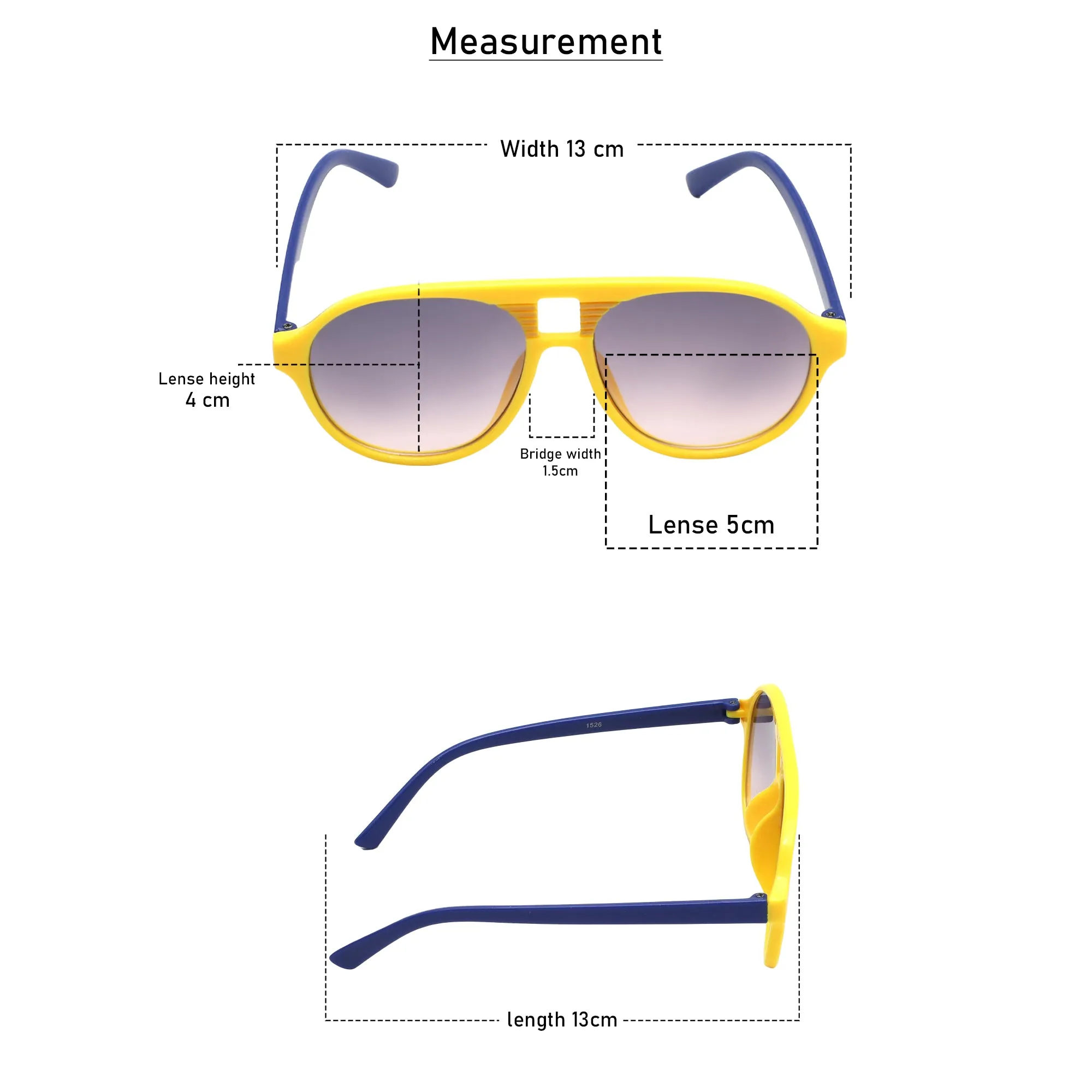 Spiky Yellow and Blue Aviator Sunglasses – UV Protection