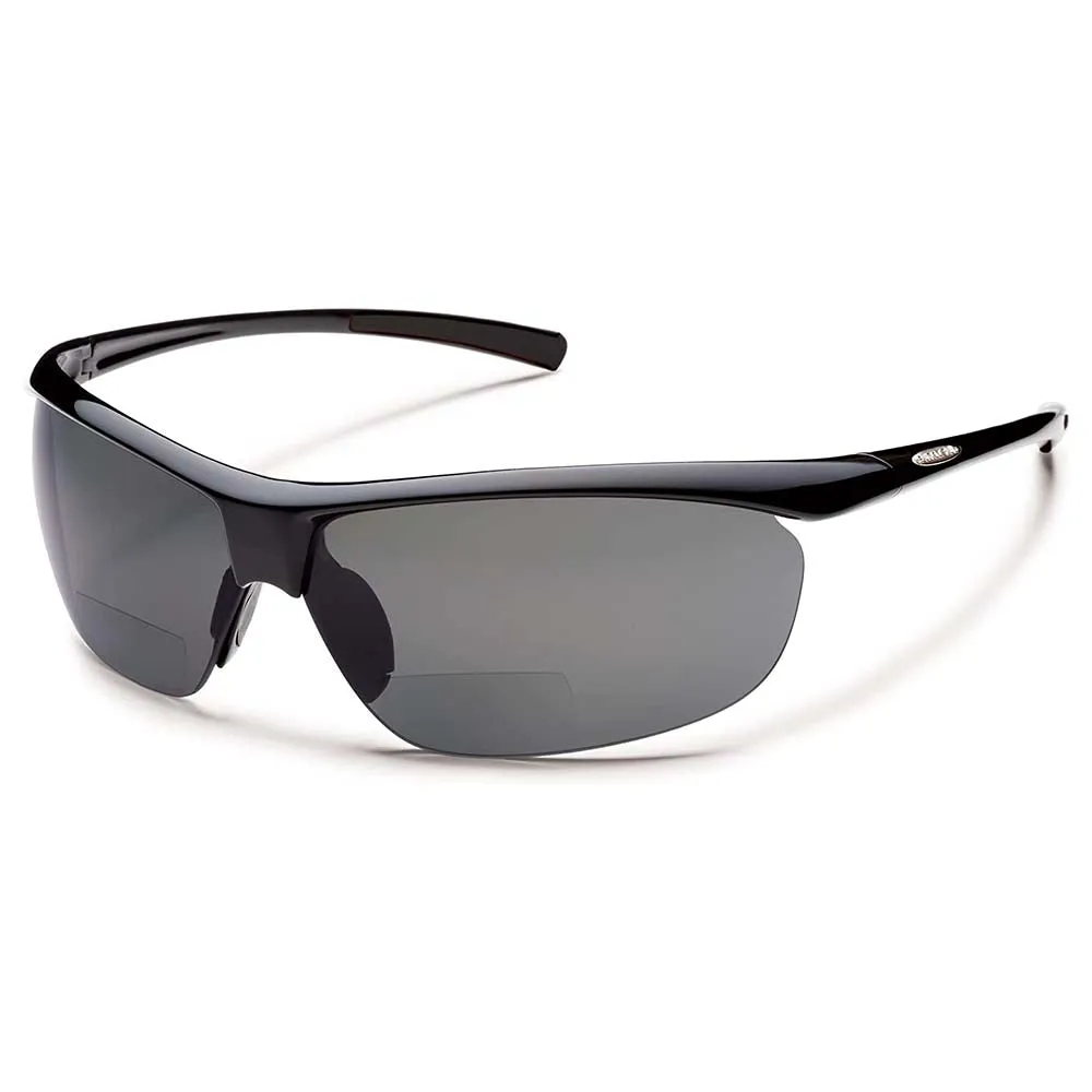 Suncloud Unisex Black Frame Gray Lens Zephyr Polarized Reader Sunglasses - S-ZEPPGYBK200