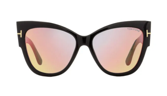 Tom Ford Anoushka Shiny Black Cateye Sunglasses (TF371 01Z) - Ships Same/Next Day!