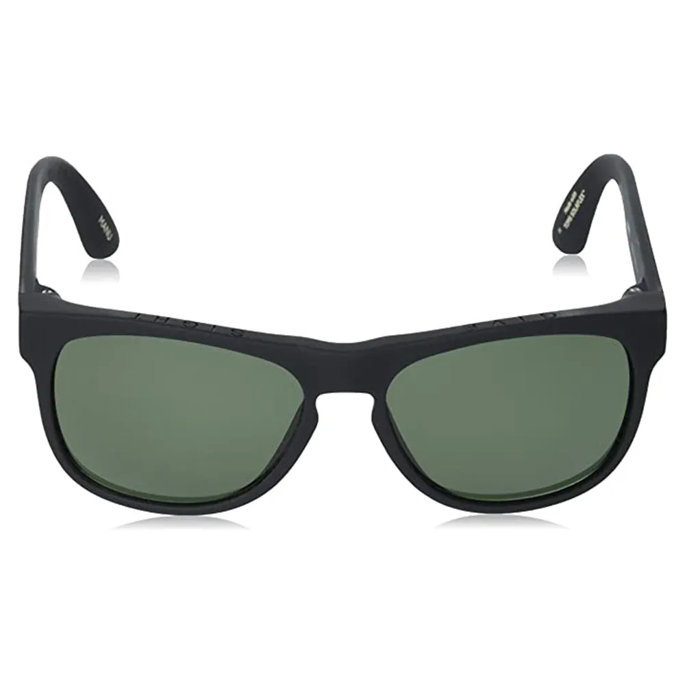 TOMS Unisex Matte Black Frame Green Gray Lens Polarized Manu Pilot Sunglasses - 10016106