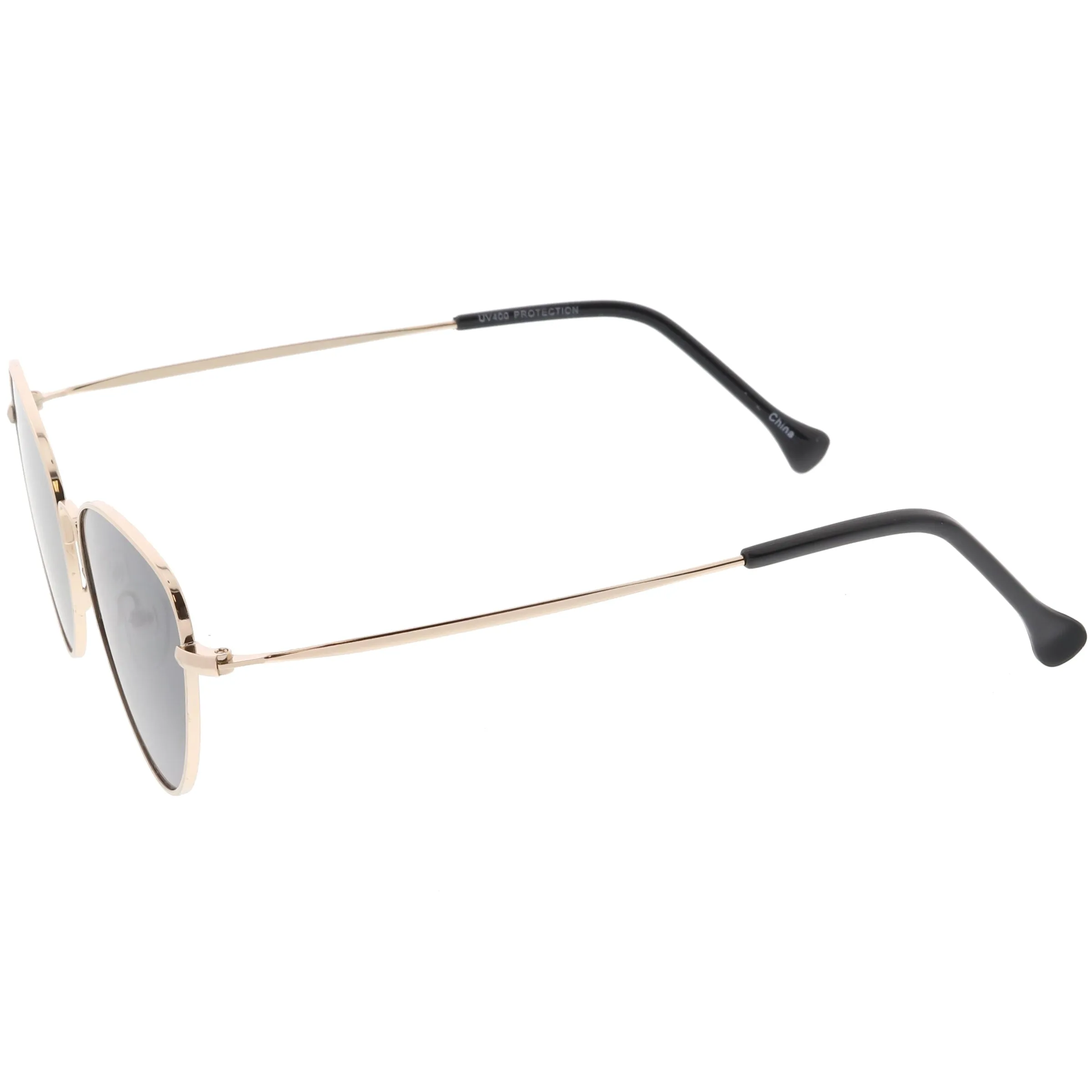Women's Retro Slim Metal Frame Flat Lens Cat Eye Sunglasses C600